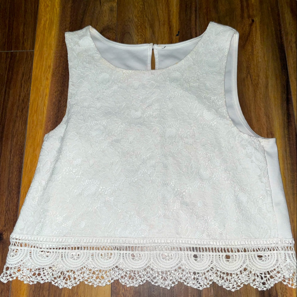 White lace shirt